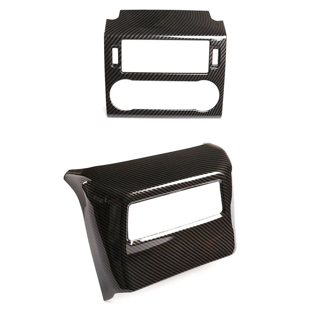 

For Land Rover Discovery 5 2021 2022 Rear Air Conditioning Outlet Vent Cover Trim Anti-Kick Accessories, Carbon Fiber