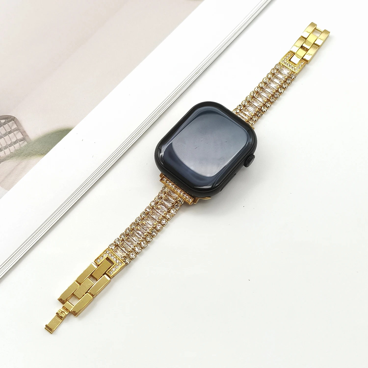 Фото Блестящий и стильный металлический ремешок для Xiaomi Band 8/9 Pro, женский ремешок, подходит для Redmi Watch 4 5, универсальный ремешок 18, 20, 22 мм №2
