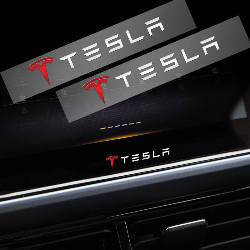 

10pcs Car Logo Center Console UV Stickers for Tesla Model 3 Model S Model X Model Y Roadster Performance Car Accessories Decor