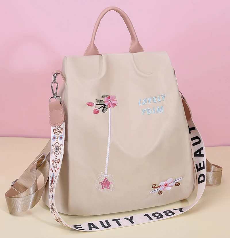 

Женский рюкзак с цветочной вышивкой, Женский школьный ранец для девочек-подростков, рюкзак для книг, рюкзак, новинка 2022