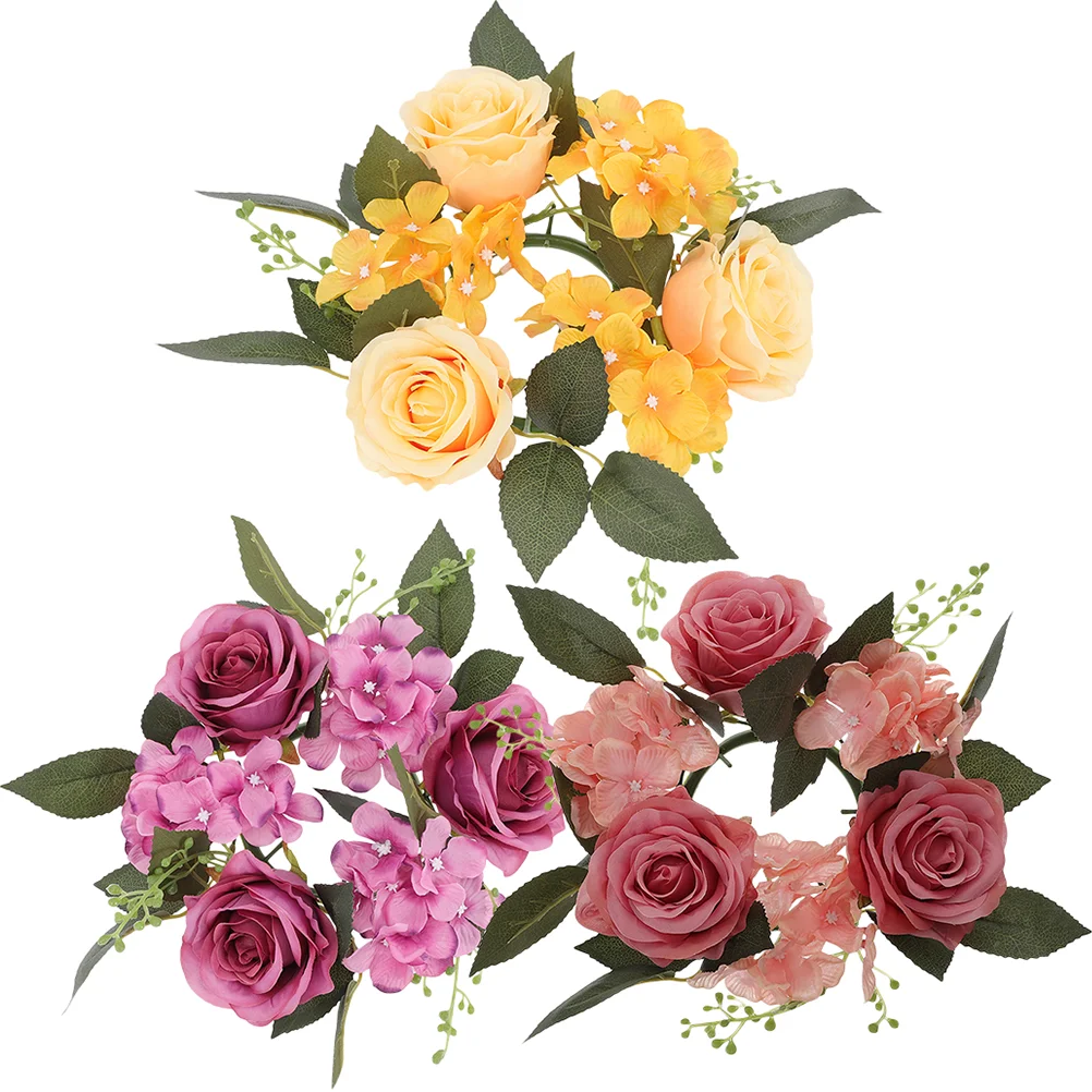 

Rings Rings Pillars Decorate Rose Flower Rings Cloth Rings Decorative Stand