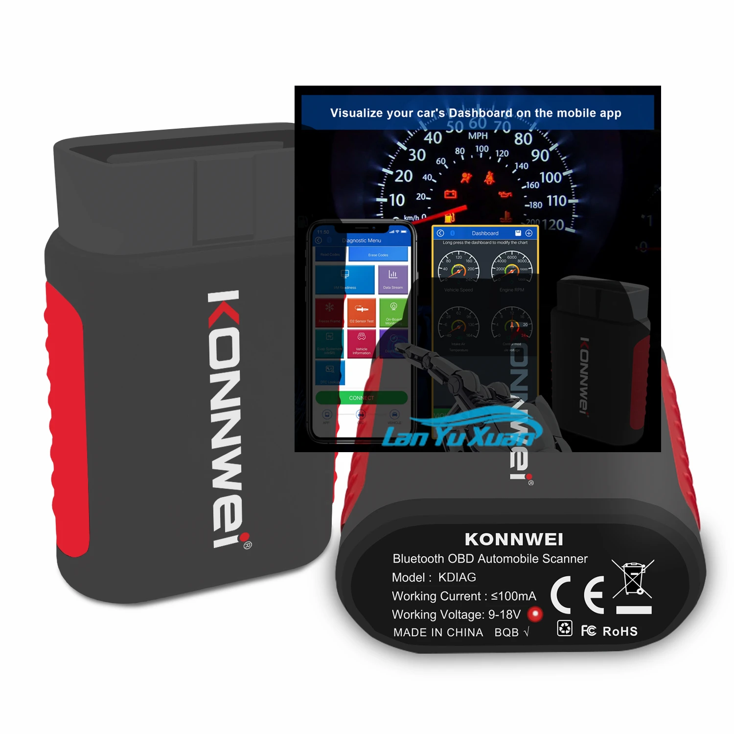 

Универсальные Автомобильные диагностические инструменты Konnwei Kdiag Автомобильный сканер полная система сканер для нескольких марок автомобилей Abs Srs сброс масла