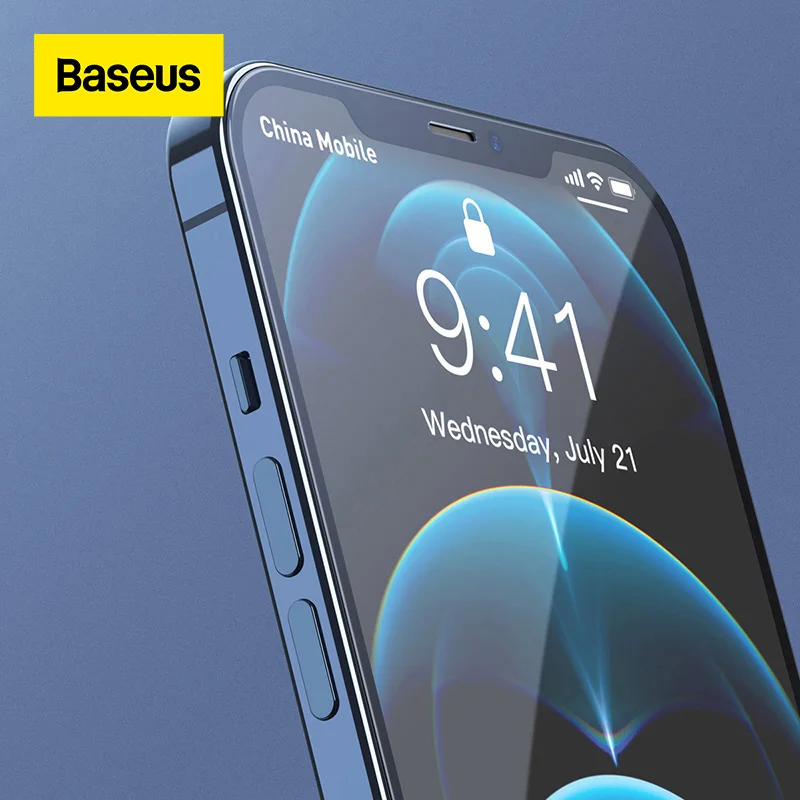

Baseus 2Pcs 0.3mm Full-screen Glass For iPhone 12 Pro Max Tempered Glass Film Screen Cover For iPhone 12 Mini Anti-Blue Glass