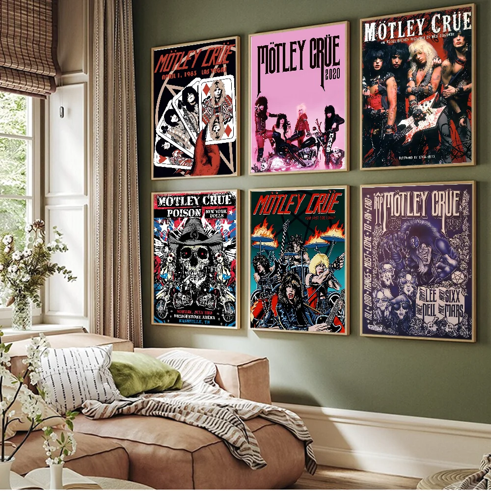 Motley C-crues Rock Whitepaper постер HD качественный настенная живопись кабинет Настенный