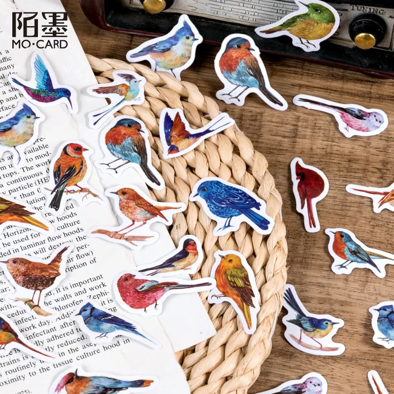 

46 Pcs Kawaii Birds Stickers For Kids Scrapbook Stickers Decor Supplies For Journaling Envelopes Planner Laptop Scrapbook Album