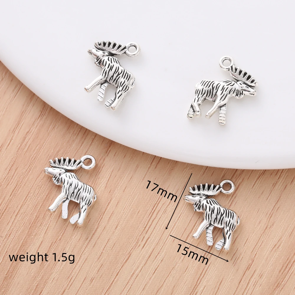 

15pcs Exquisite Vintage Elk Charm Dangles for Women's Fashion Jewelry Making Bracelet Necklace Supplies Pendant DIY Earring