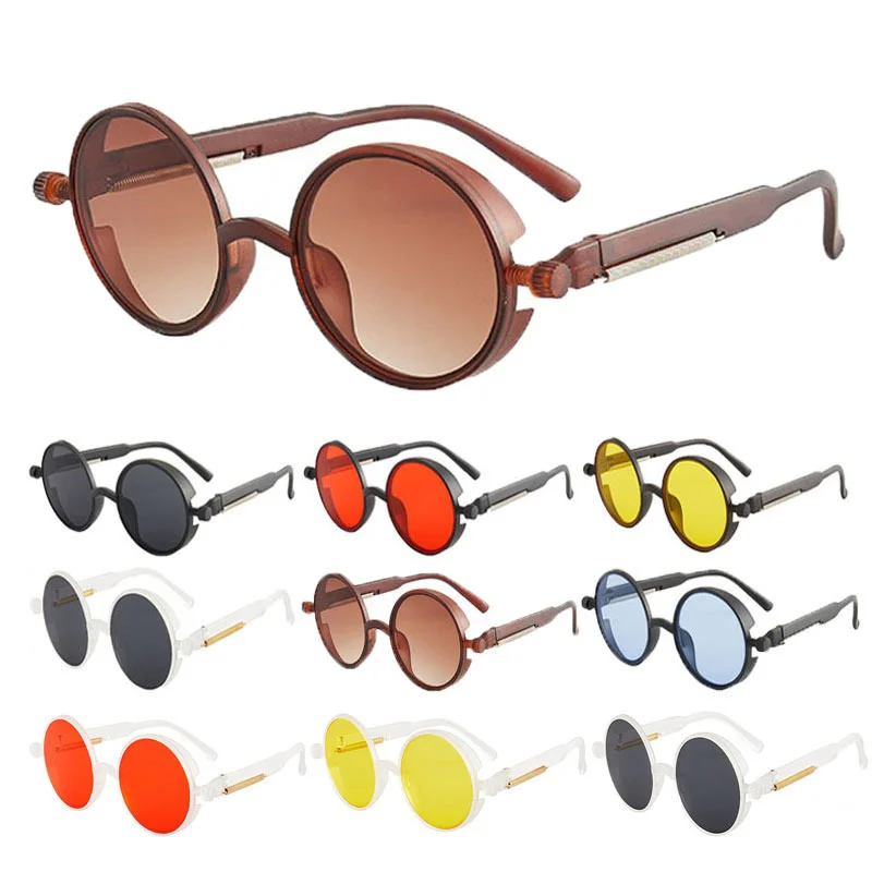 

Steampunk Round Sunglasses Men Women Fashion Round Glasses Classic Retro Springs Glasses Designer Vintage Metal Frame Glasses