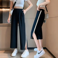 shorts for women straight loose wide leg pants high waist casual sweatpants solid trousers y2k summer korean fashion capris