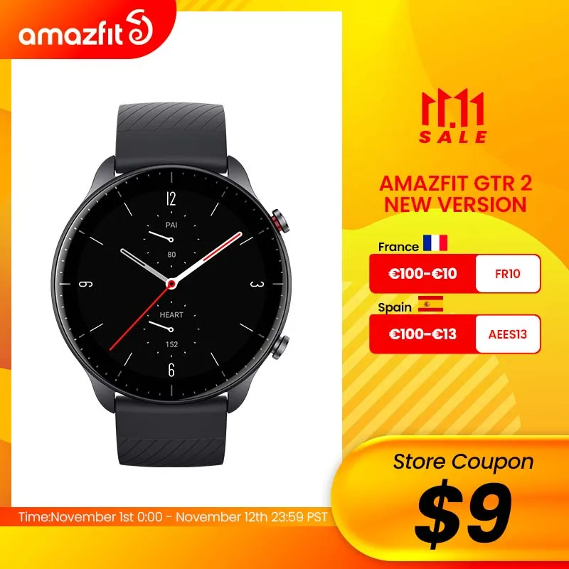  [New Version] Amazfit GTR 2 New Version Smartwatch Alexa Built-in Curved Bezel-less Design Ultra-long Battery Life Smart Watch 