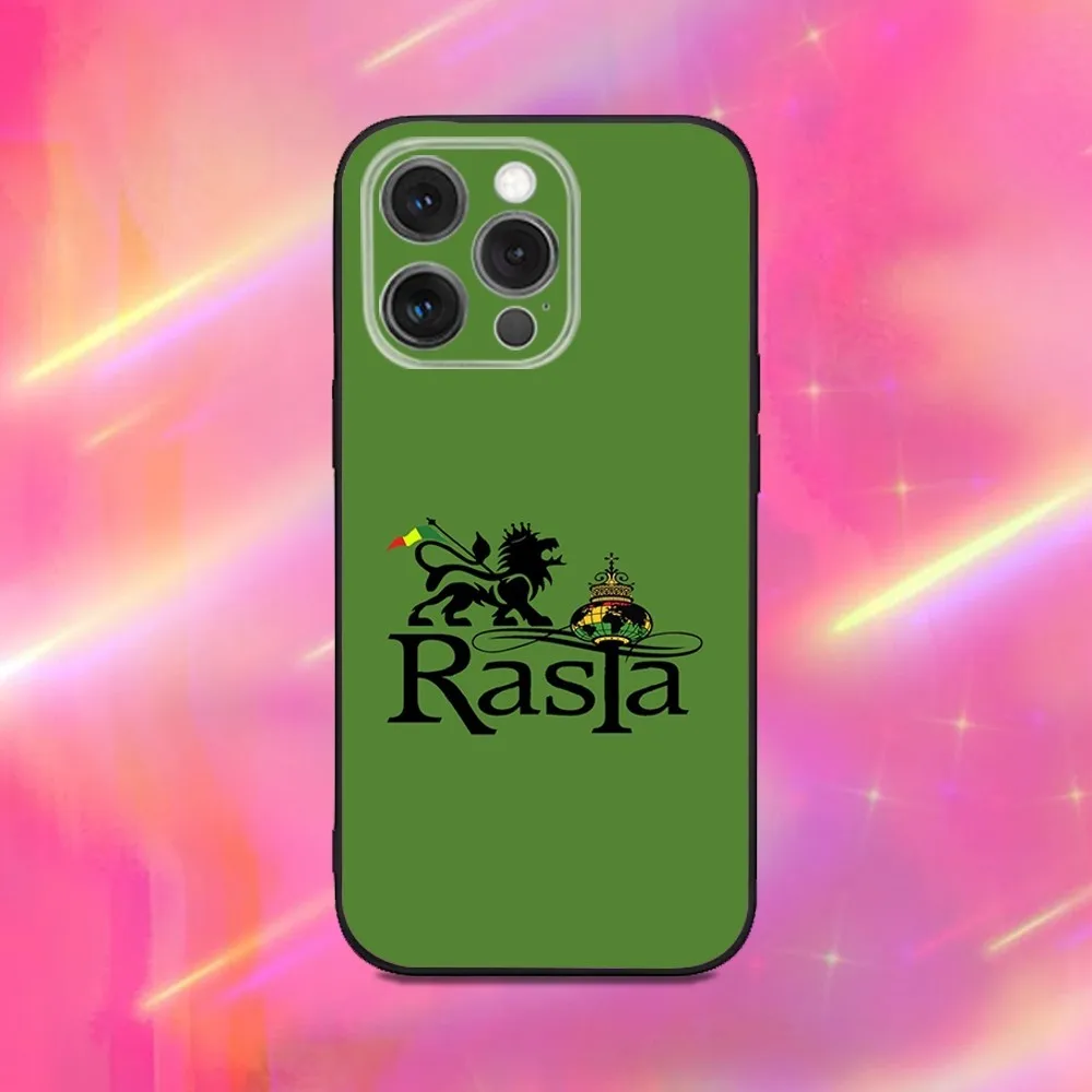 Фото Чехол для телефона с логотипом Rastafari Lion для iPhone 16,15,14,13,12,11,Pro,Max,Plus,X,XS,XR,SE,8,7,Mini,мягкий силиконовый черный чехол №5