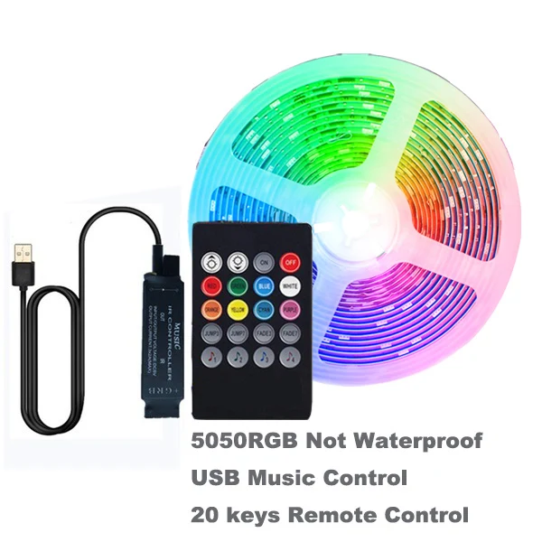 Светодиодная ленсветильник 5050USB цветная RGB ТВ Гибкая подсветка музыка управление