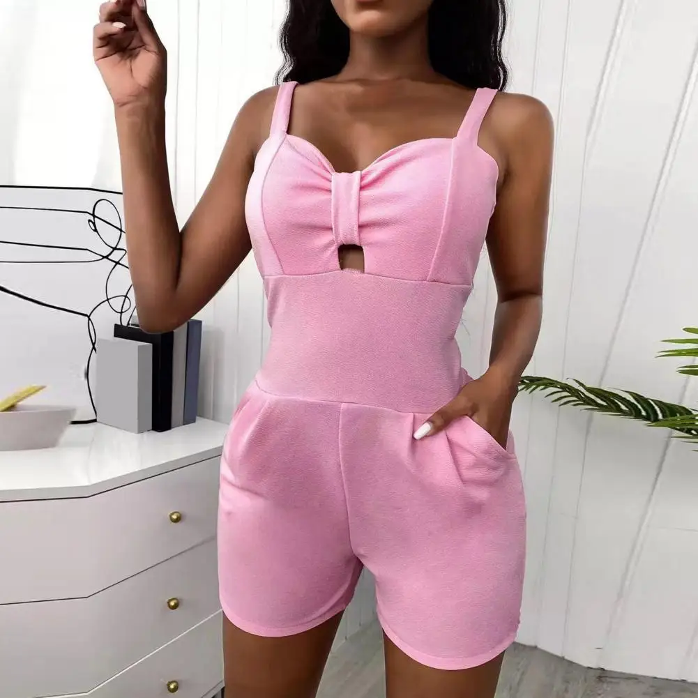 

Sexy Sleeveless Romper Women Wide Leg Shorts Solid Color Sexy Spaghetti Strap Overall Bodysuits Women Romper Комбинезоны-шорты