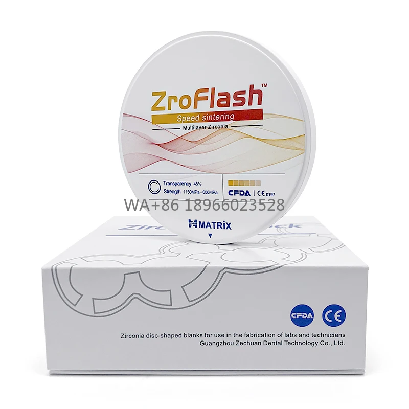 Фото ZECHUAN MATRIX Zro Flash Speed Sintering Multilayer Zirconia Block: Блок из многослойного циркония для быстрого восстановления в зуботехнических лабораториях и стоматологических клиниках, диск из циркония №1