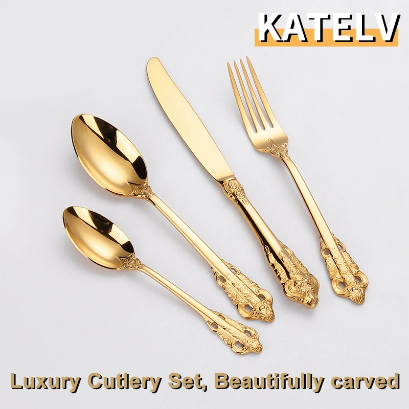 

4 шт., столовые приборы из нержавеющей стали