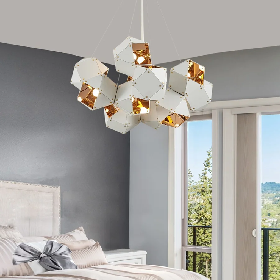 

Modern Suspension Chandelier LED Hanging Lamps New Lamparas De Techo Cube Light Art Deco All-match Style For Indoor