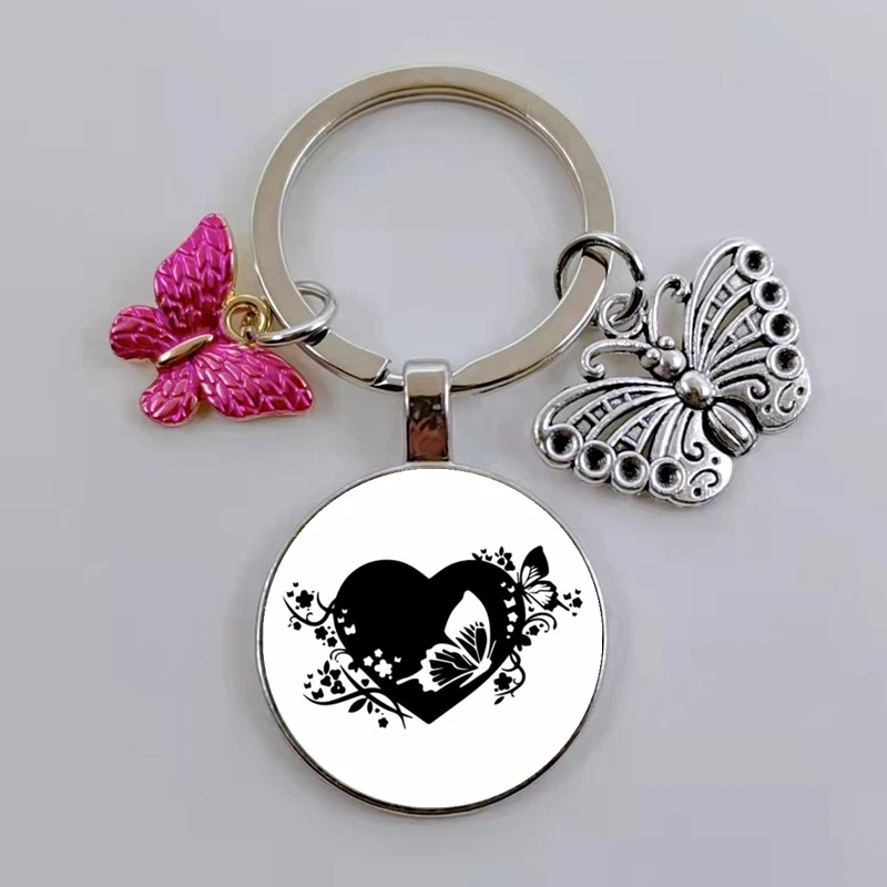 Красочная эмалированная бабочка брелок цветок искусство картина кабошон стекло