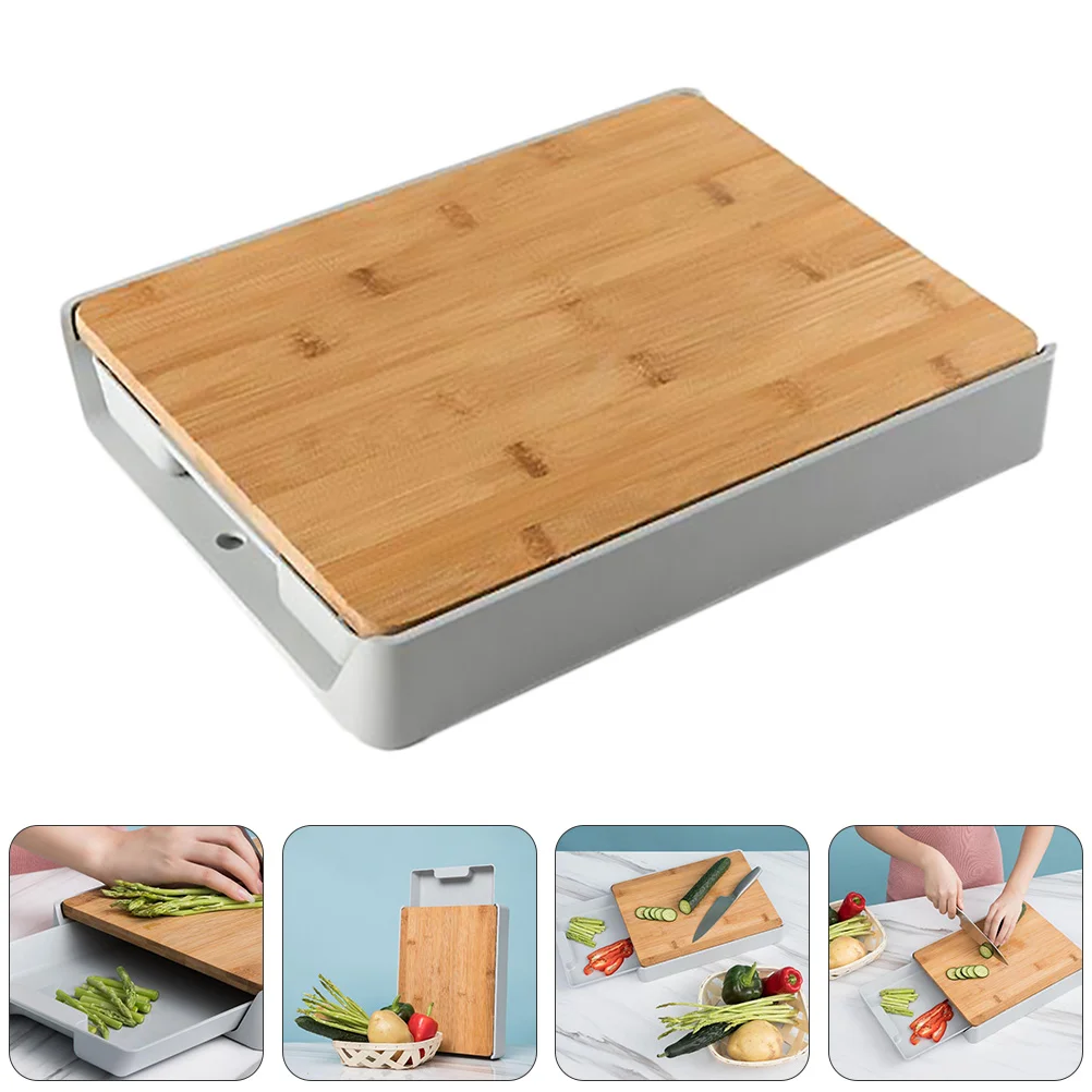 

Drawer Cutting Board Food Gifts Kitchen Chopping Bamboo Tableware Abs Tool Cheese Wooden