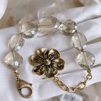 2022 brand crystal bracelet with flower at the end bracelet mobile platinum and rose goldjewellery