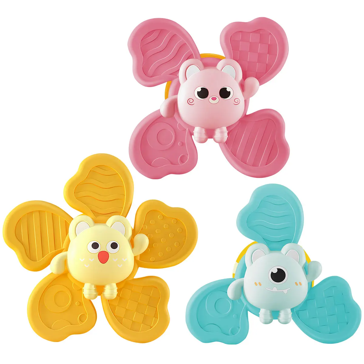 

3pcs Spinning Top Toys for Baby Spinner Toys w/ Suction Cup Rotatory Bath Toys Colorful Windmill Toy Improve Fine Motor Skills