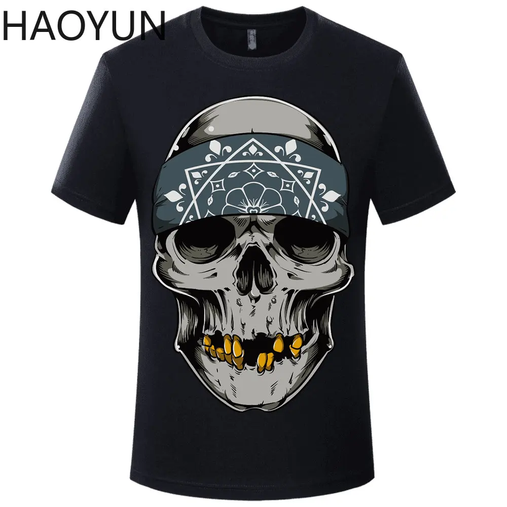 

Fashion Skull ​Cotton Men's T-shirt Men 2023 Summer Short Sleeve Printed T Shirt Top Tshirt Clothing Free Shipping