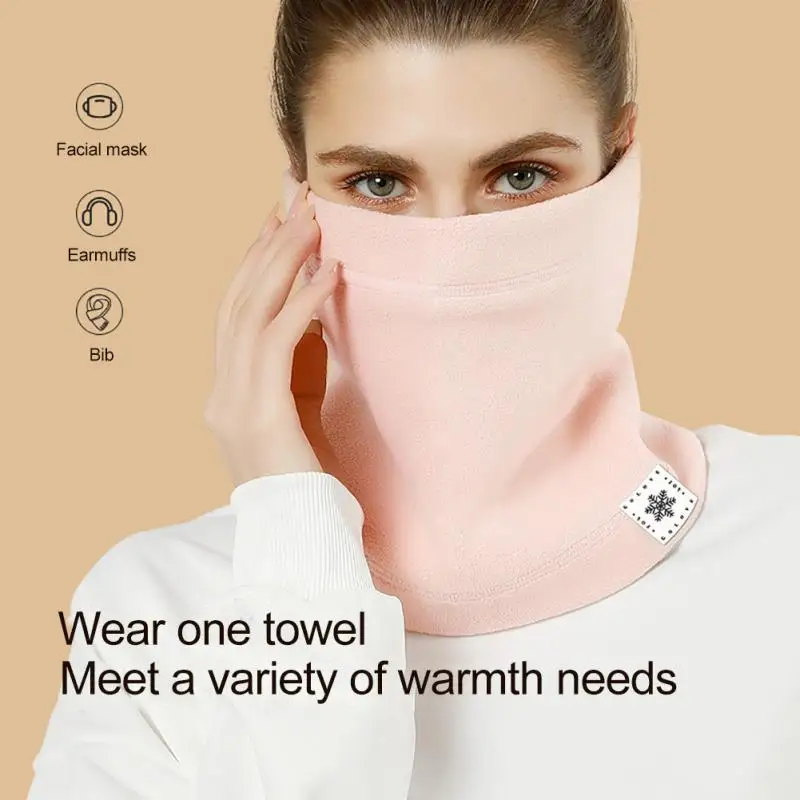 

Двойной плотный нагрудник для защиты ушей, зимний теплый шарф для улицы, однотонный тюрбан, Женская велосипедная маска, новинка, осень и зима