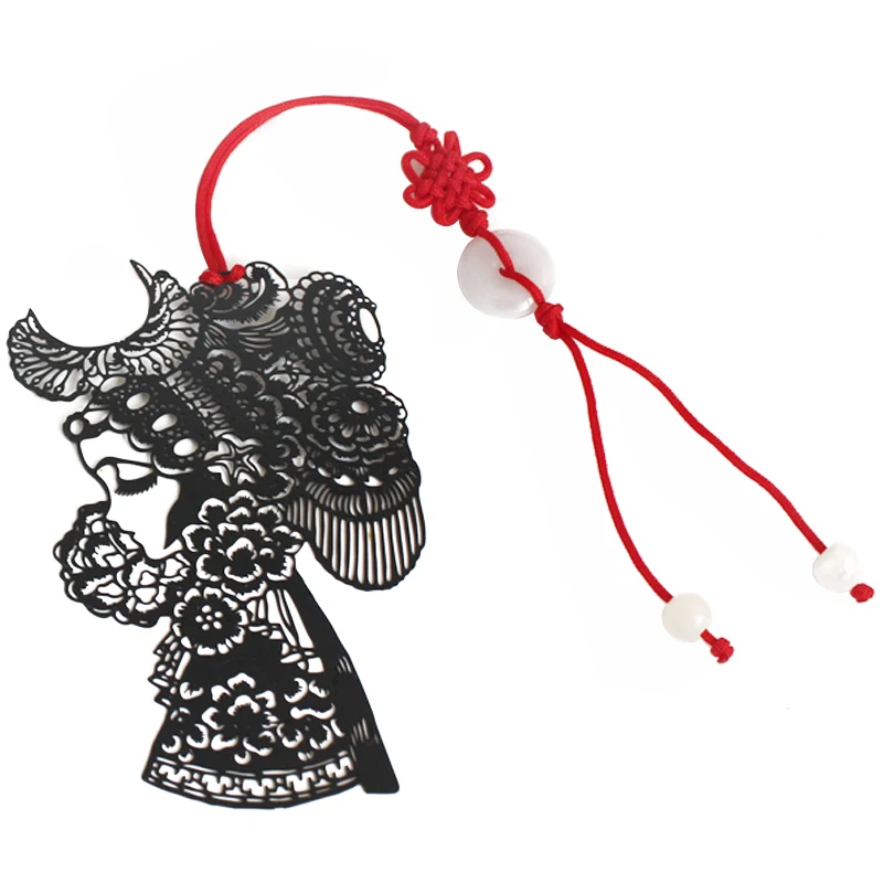 

Metal Bookmark Chinese Style Paper Cut Peking Opera Facial Makeup [Cui Yingying] Stainless Steel Antique Bookmark