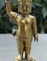 7 tibet buddhism brass copper kid shakyamuni sakyamuni buddha up sky statue