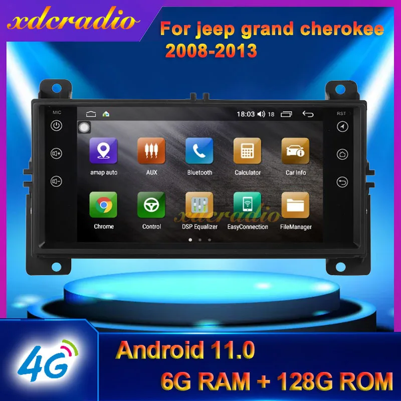 Xdcradio jeep grand cherokee multimedya oynatıcılar Android11 araba radyo dokunmatik ekran Dvd Automotivo GPS navigasyon 2 din Carplay