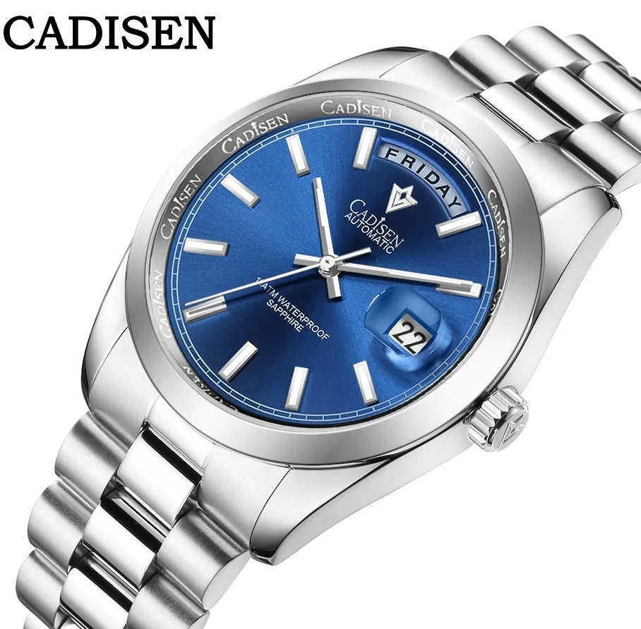 

CADISEN Clock C8203 Mechanical Wristwatch Sapphire Glass Miyota-8285 Movt Automatic Watch Waterproof 10Bar Week Date Watches Men