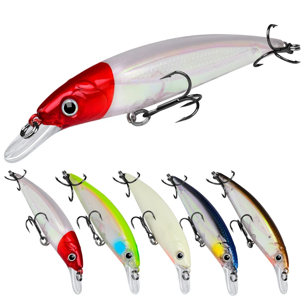 

Luya Bait Minnow 9cm 11cm glow-in-the-dark bionic bait Plastic hard bait Fishing bait casting floating minnow fishing lure set