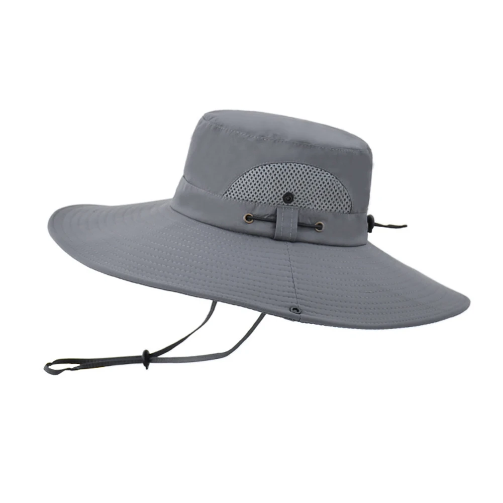 

Fisherman Hat Mesh Holes Wide Brim Sun Hat Breathable Hiking Boonie Cap Men's Outdoor Mountaineering Sun Protection 6 Colors