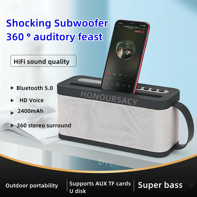 

60W high-power portable Bluetooth Speaker 360 stereo surround Home Theater Subwoofer Dual Speaker High Volume Home Boom box