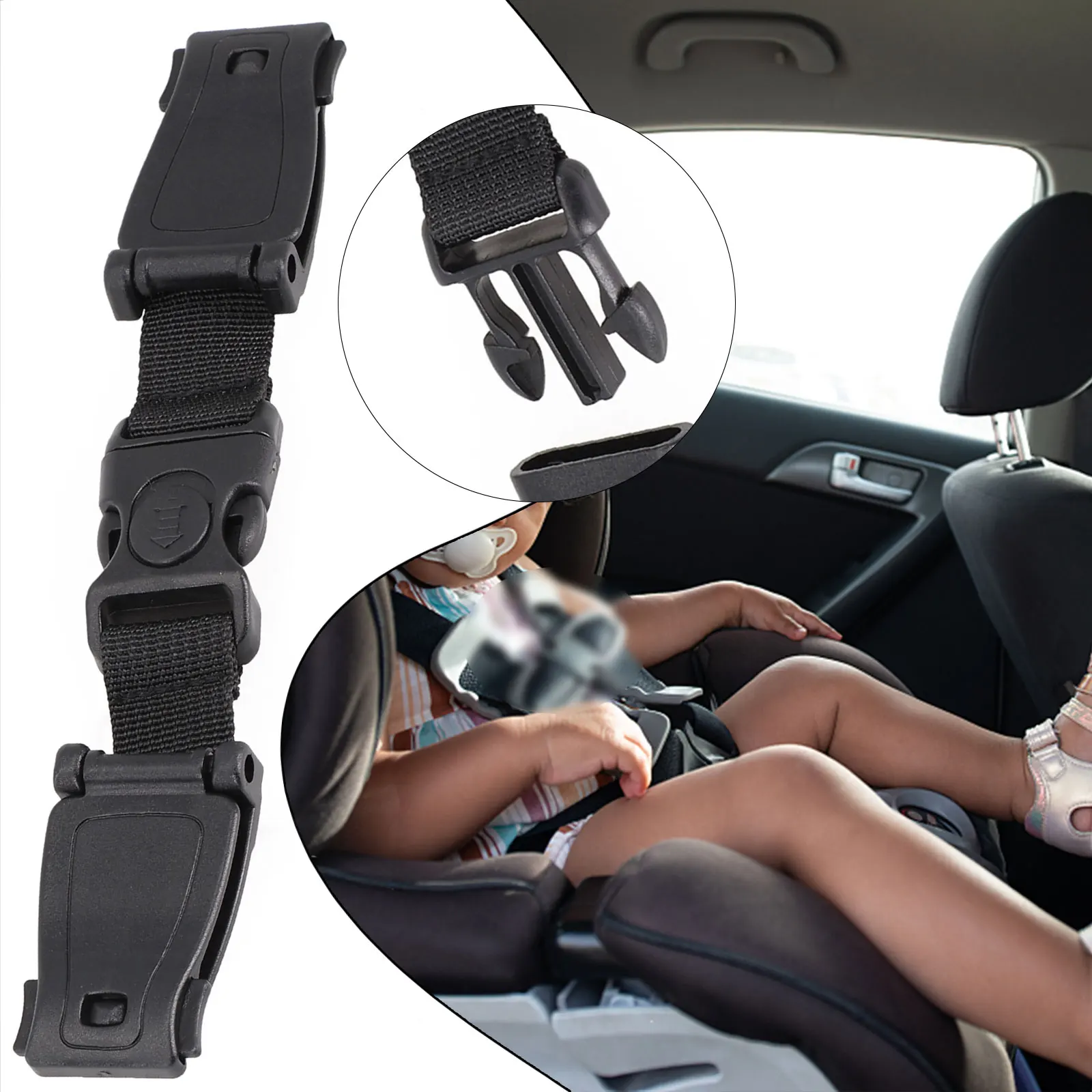 

Car Baby Safety Seats Strap Belt Durable Child Harness Chest Clip Safe Buckle To Locate And Curved Seat Strap To Ensure The Safe