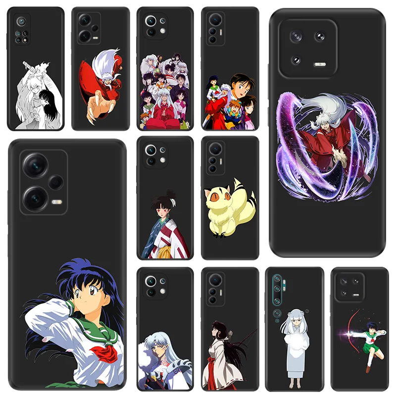 Черный матовый чехол для телефона Redmi Note 12 13 4G 5G Xiaomi Pro 12C 12X 12T 13C 12S Lite Inuyasha Kikyo Soft Cover