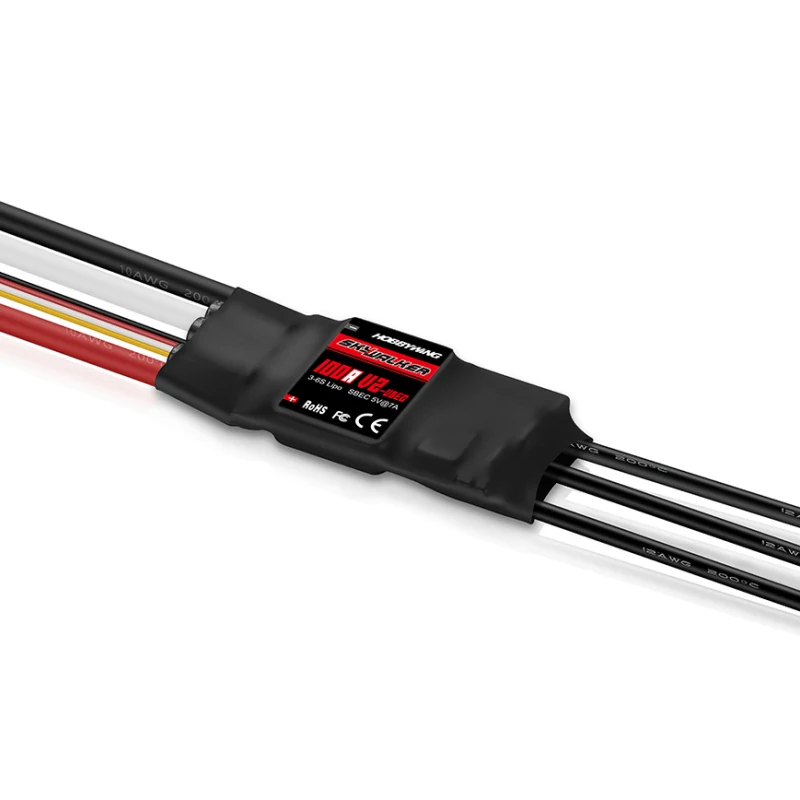 Hobbywing SkyWalker V2 40A 50A 3-4S / 80A 100A 3-6S LiPo 5V BEC ESC 96 МГц 32-бит ARMMO для радиоуправляемого