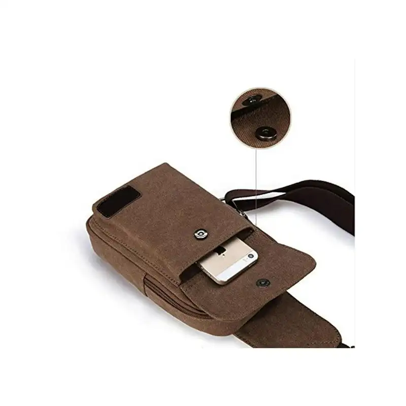 Fashionable Leisure Men's Crossbody Canvas One Shoulder Backpack Oblique Chest Pack Shouler Bag