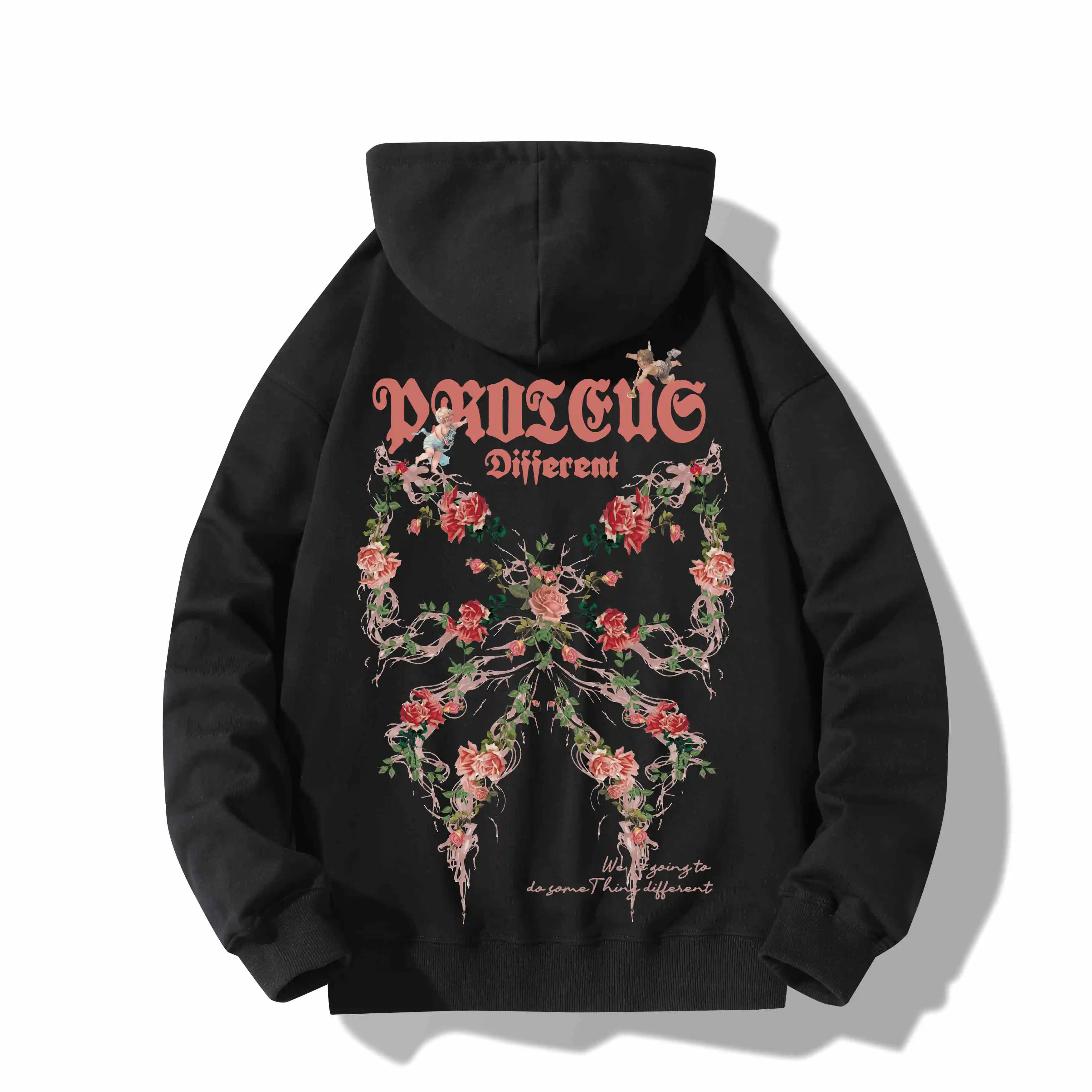 Свитер С Капюшоном Proteus Для Мальчиков Розовым Принтом Бабочки Готический