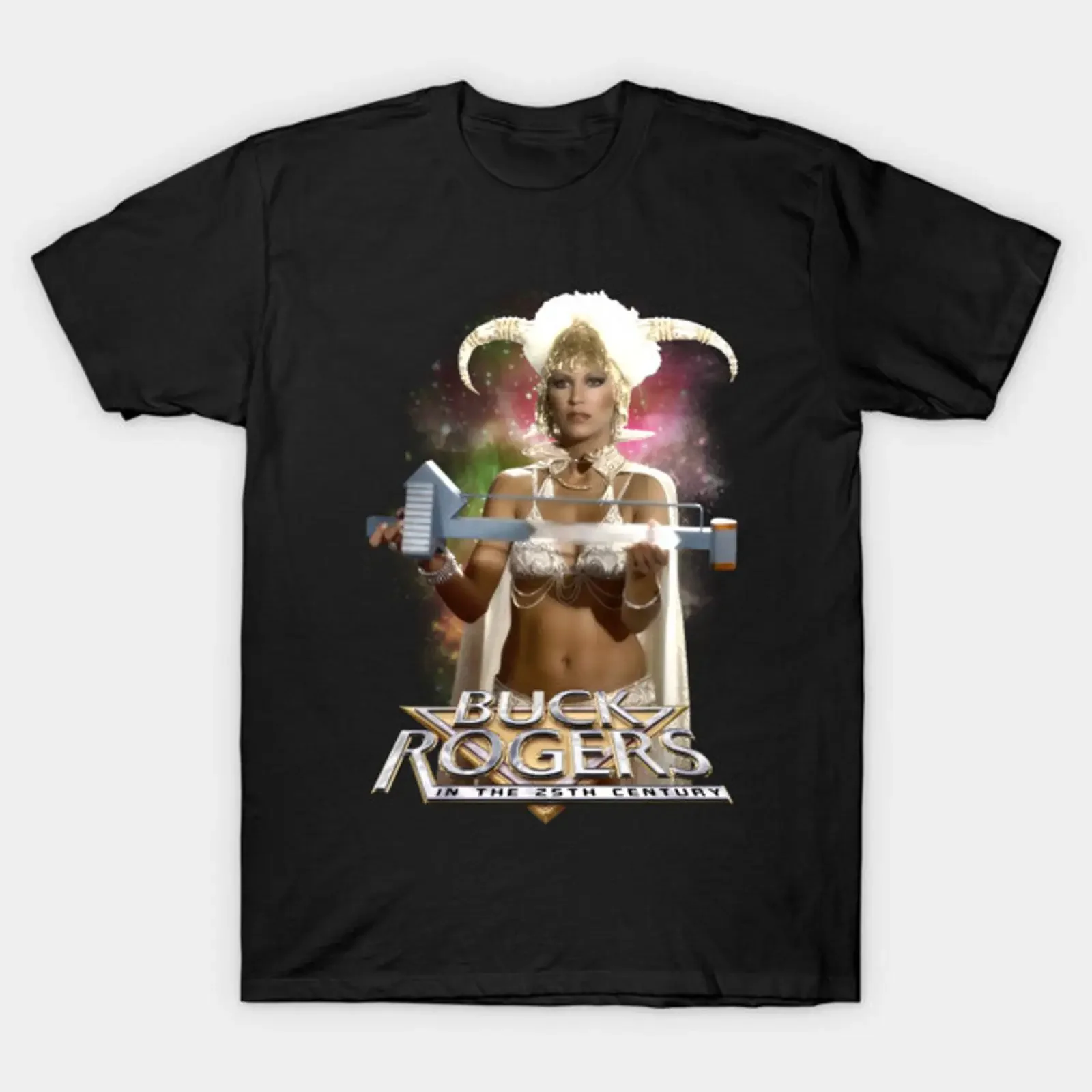 Фото Футболка Buck Rogers Princess Ardala Wepon, винтажная, с эффектом потертости, стильная, унисекс, дышащая, дизайнерская одежда, мягкая, универсальная. №1