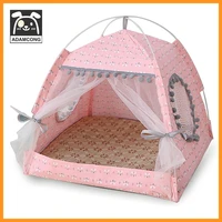 cat princess indoor tent house pet dog cute floral cave nest bed portable dog tents dog tent