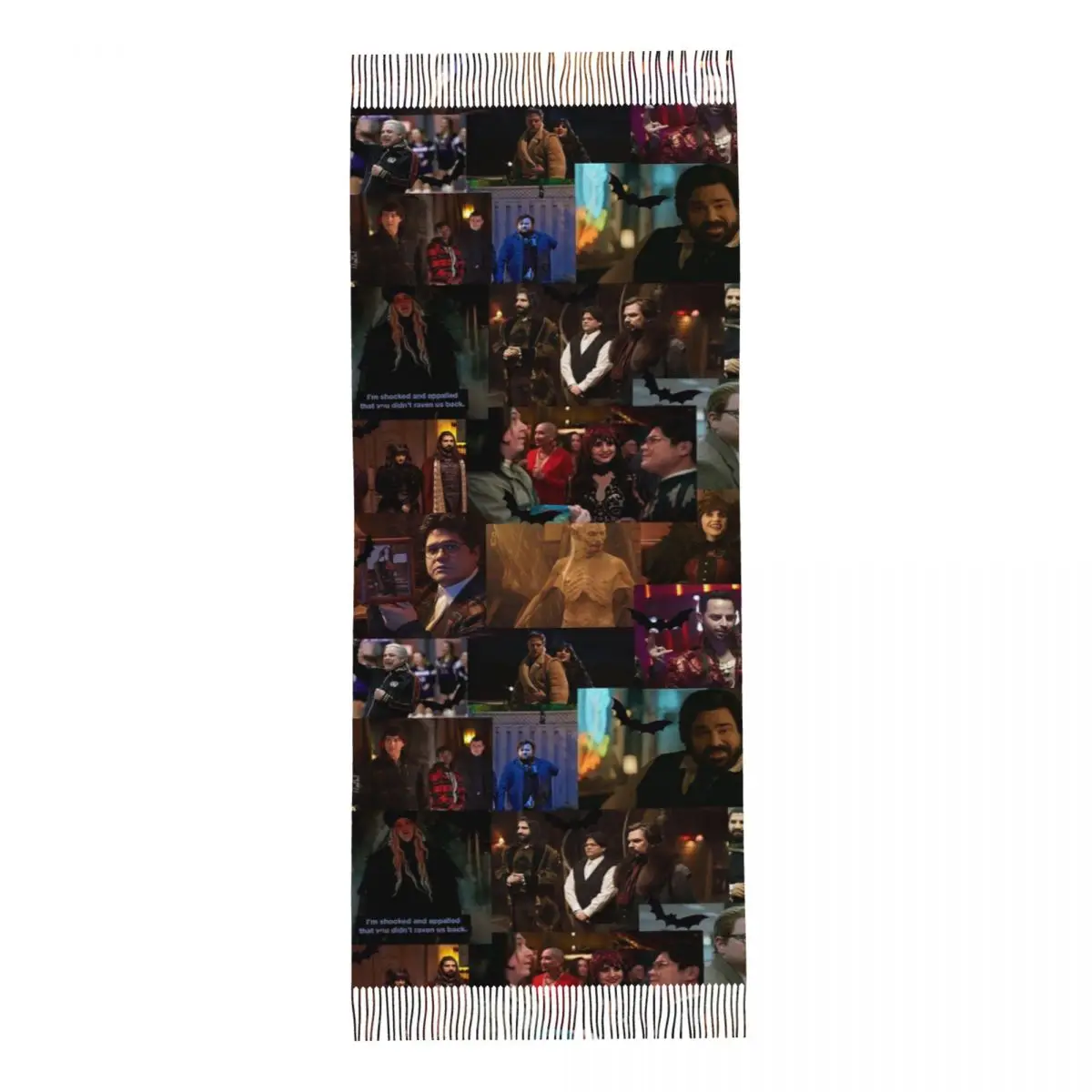 What We Do In The Shadows Коллажный шарф Шарфы с кисточками для женщин Мягкие теплые шали и