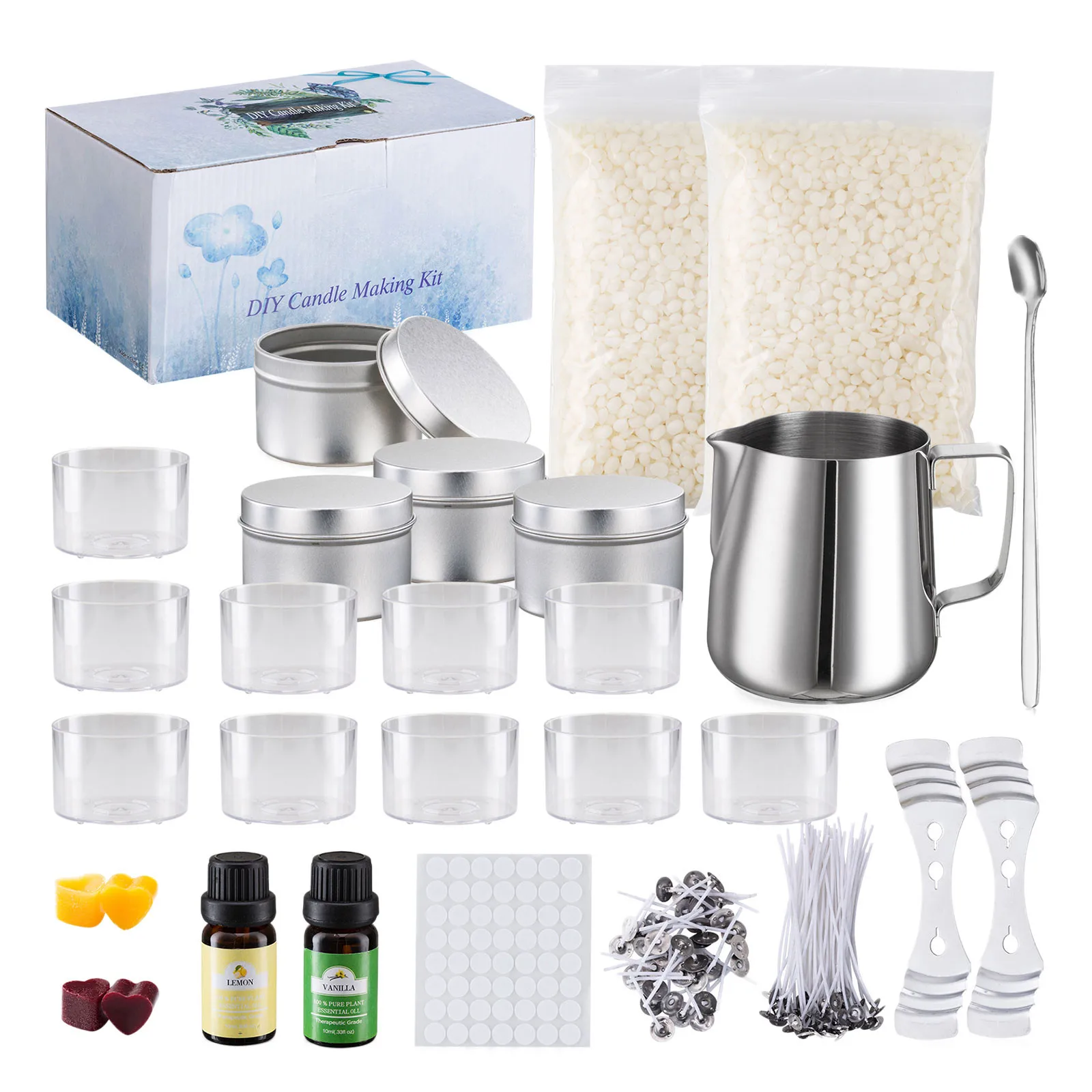 

Box Kit Jar DIY Candle Beeswax Including Candle 20ml Spoon Making Wick Wax Etc Home DIY