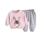 Комплекты одежды для маленьких девочек из 2 предметов, весенне-осенние детские свитшоты с длинными рукавами и милым рисунком, костюм, детская одежда для малышей от 1 до 6 лет