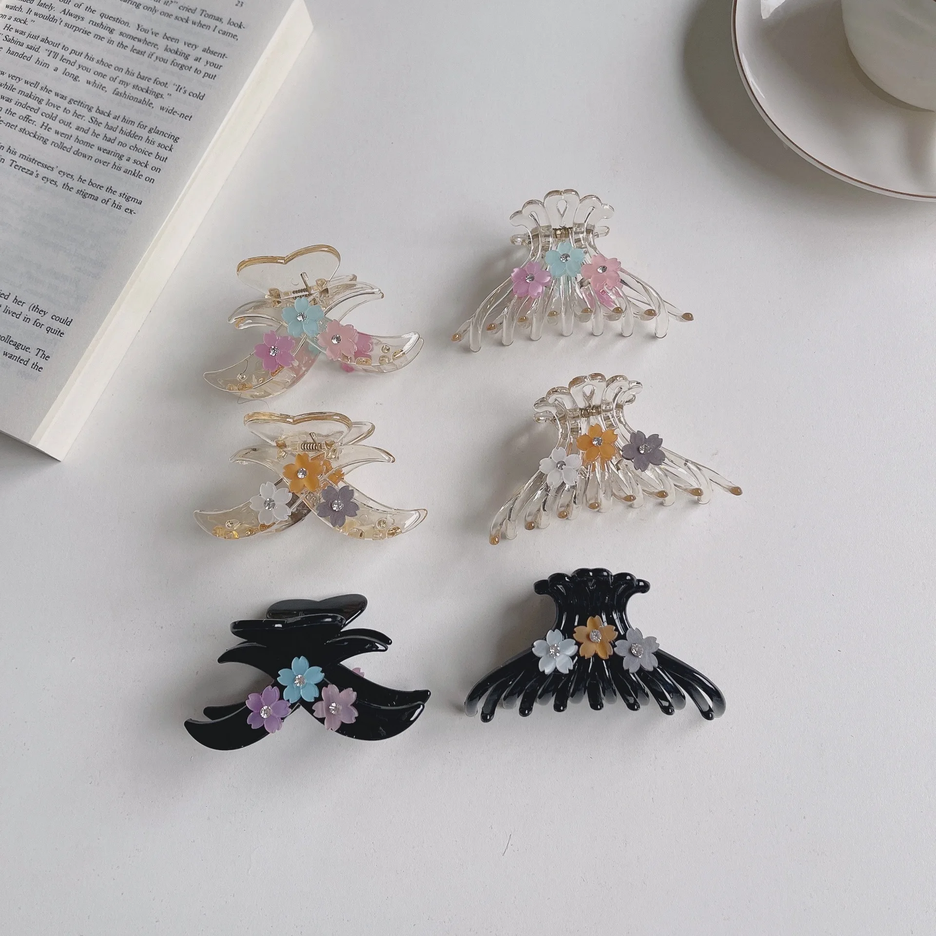 

Милые акриловые заколки для волос с цветами для женщин и девушек 2022 прозрачные аксессуары для волос