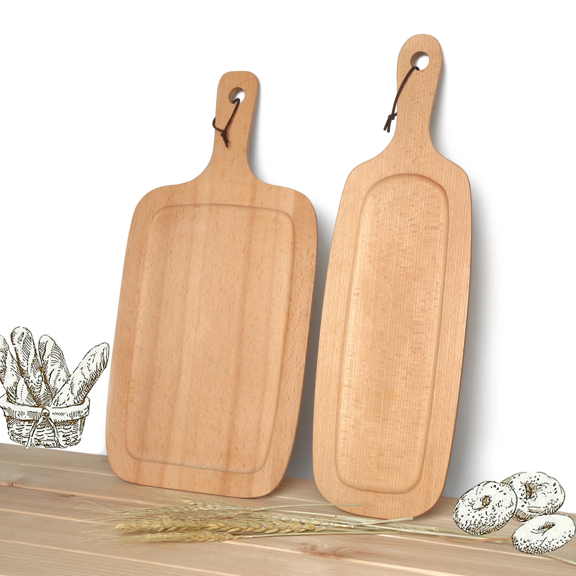 

Solid Wood Small Cutting Board with Handle for Charcuterie, Bread, Vegetables,Fruits, Kitchen Serving Tray