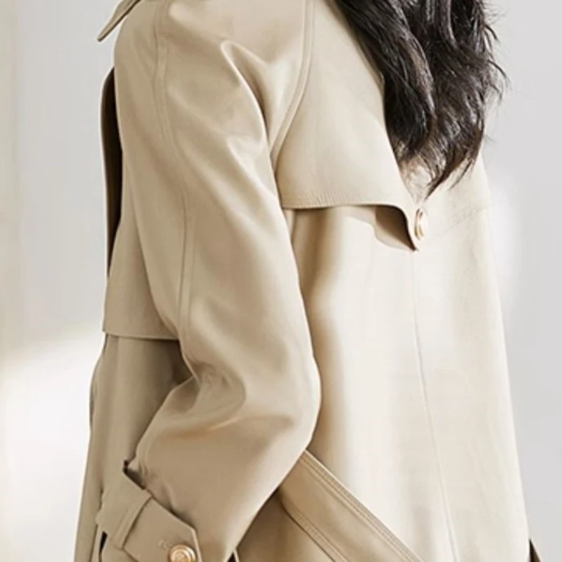 Бутиковый серый плащ женский длинный топ осень 2024 новые темпераментные куртки