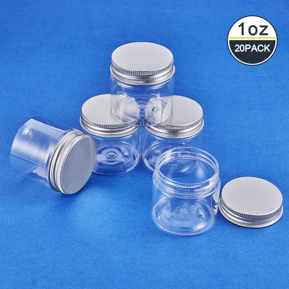 20Pcs/set Transparent Plastic Bead Containers 30ml Column Jewelry Storage Boxes Small Parts Crafts Packaging Jars