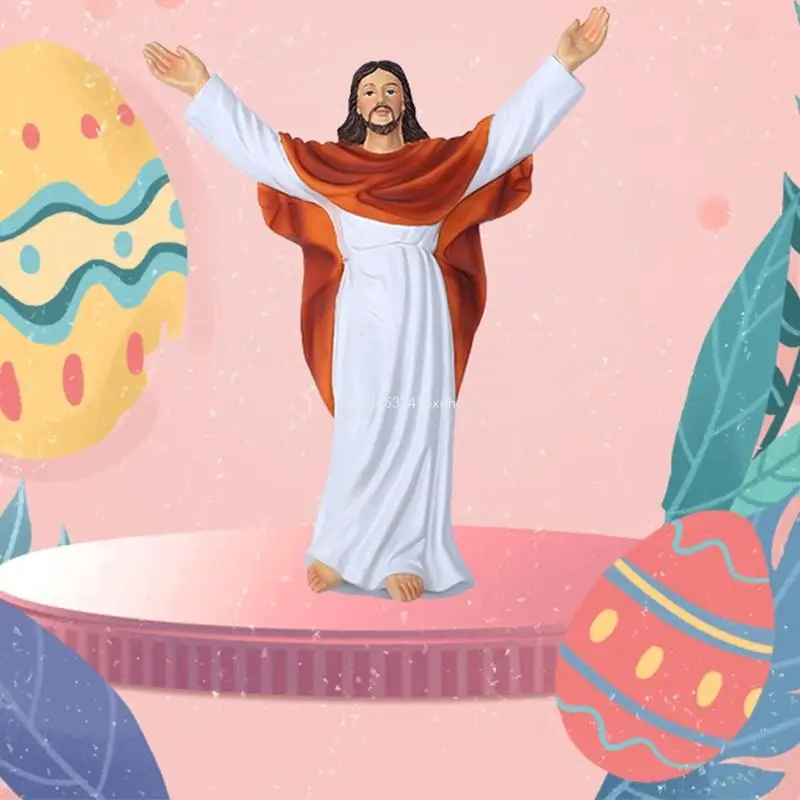 Фигурка христианского Иисуса ручная роспись католическая фигурка из смолы