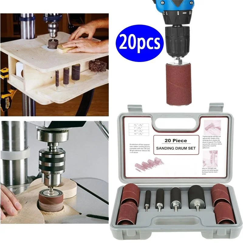 Sanding Kit, With Storage Case Spindle Sanding Sander Tool Kit, 20pcs Sander Kit, for Home Improvement DIY