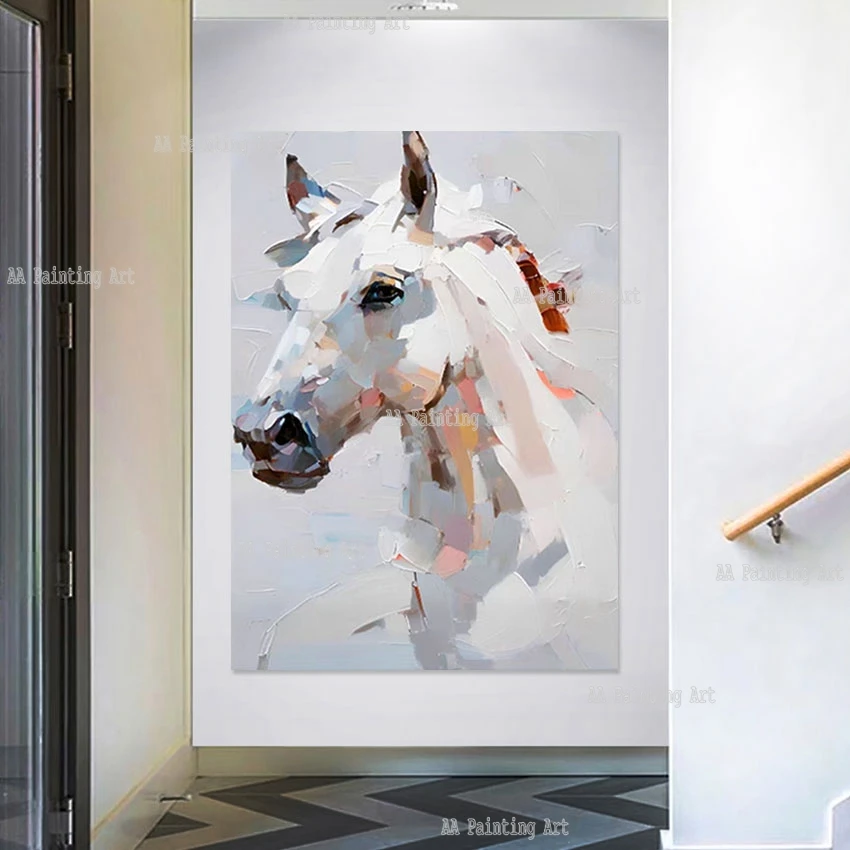 Знаменитая голова лошади холст Настенная картина без рамки животное ручной