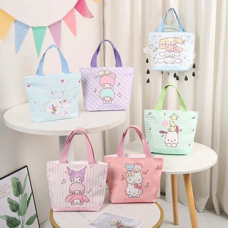 

Kawaii Sanrio аниме ручной парус сумка Милая Hello Kitty моя мелодия почтовый большой емкости Прочная Большая сумка для покупок подарок для девочек